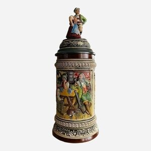 Vintage GERZ German Beer Stein Beer Stein with Statue Lid Lmtd Tankard Beer Mug